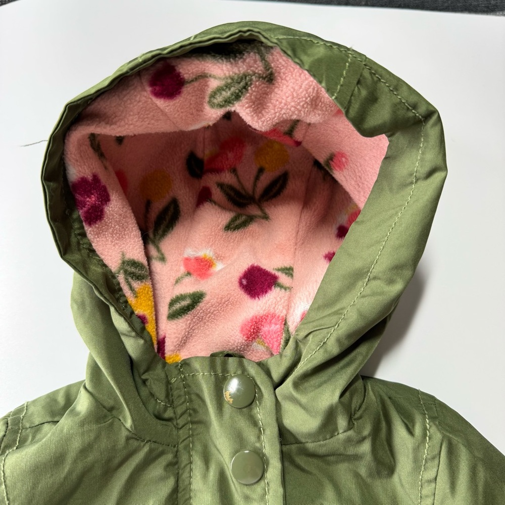 Baby Girl Lightweight Jacket and Fleece Size 12 Months Carter’s Fall Green Pink - Picture 6 of 16